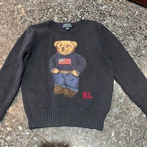 Ralph Lauren Black Sweater with Bear Design